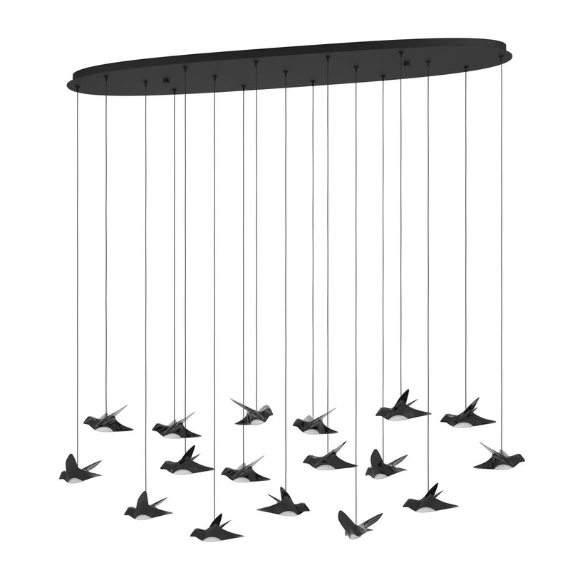 Eglo USA 390353A LED Linear Pendant, Black