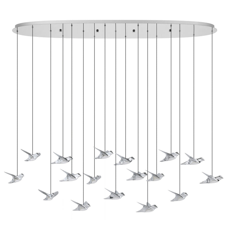 Eglo USA 390403A LED Linear Pendant, Chrome