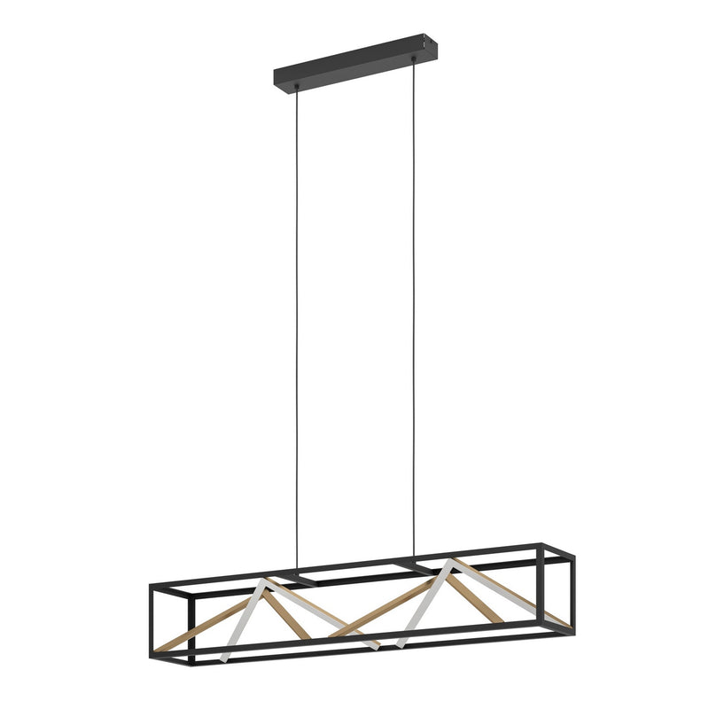 Eglo USA 390417A LED Linear Pendant, Black, Brushed Gold