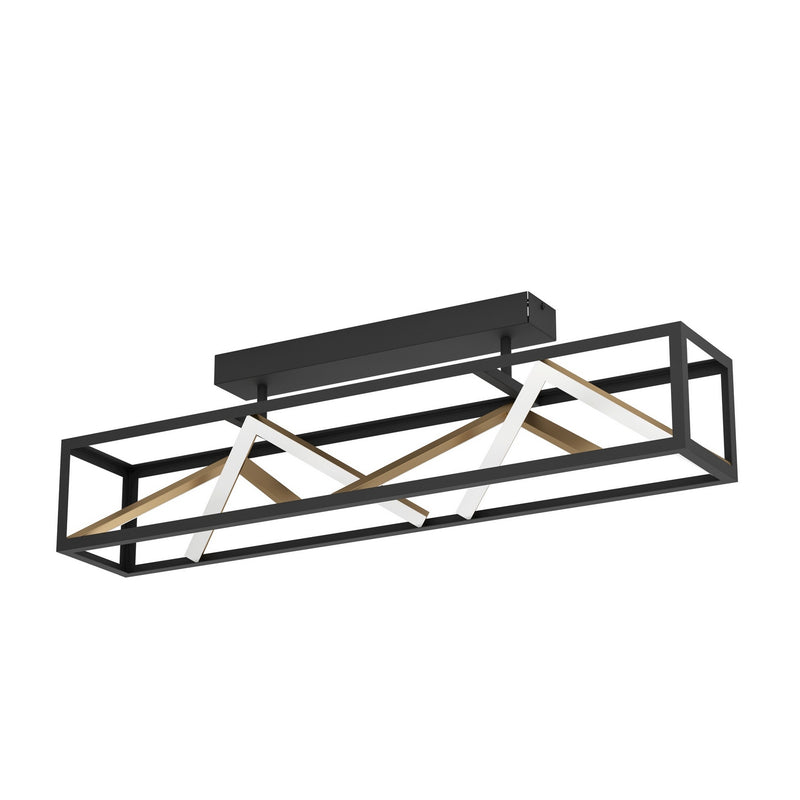 Eglo USA 390416A LED Ceiling Mount, Black, Brushed Gold