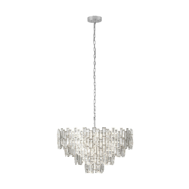 Eglo USA 39627A Ten Light Pendant, Chrome