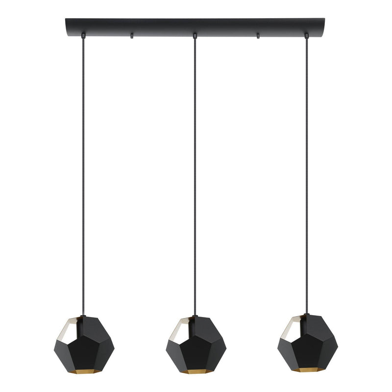Eglo USA 39634A Three Light Linear Pendant, Black