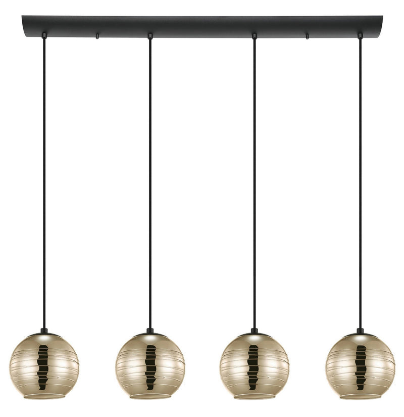 Eglo USA 39686A Four Light Pendant, Black
