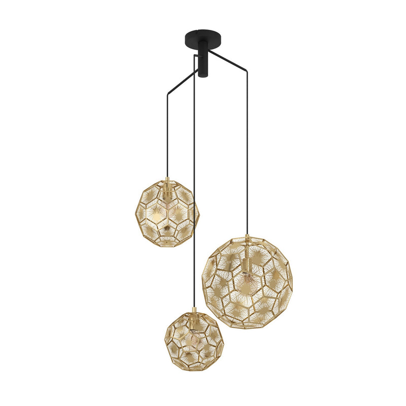 Eglo USA 39758A Three Light Pendant, Black