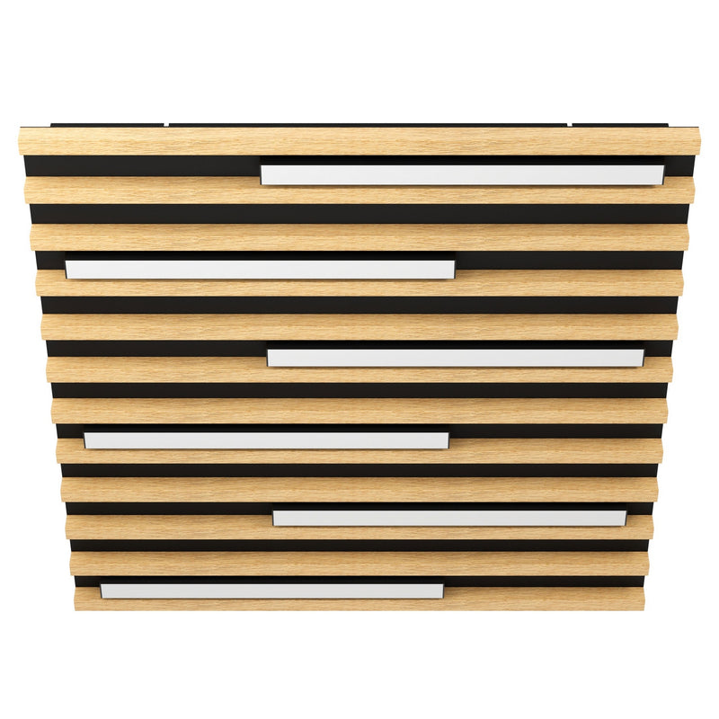 Eglo USA 39898A LED Ceiling Mount, Black, Oak Wood Veneer