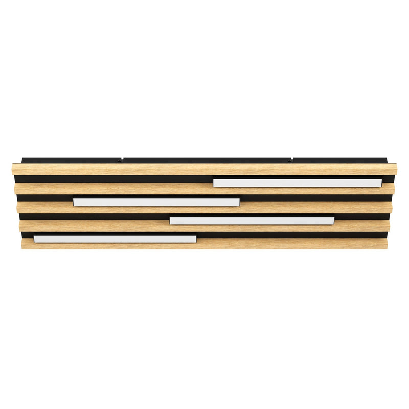 Eglo USA 39899A LED Ceiling Mount, Black, Oak Wood Veneer