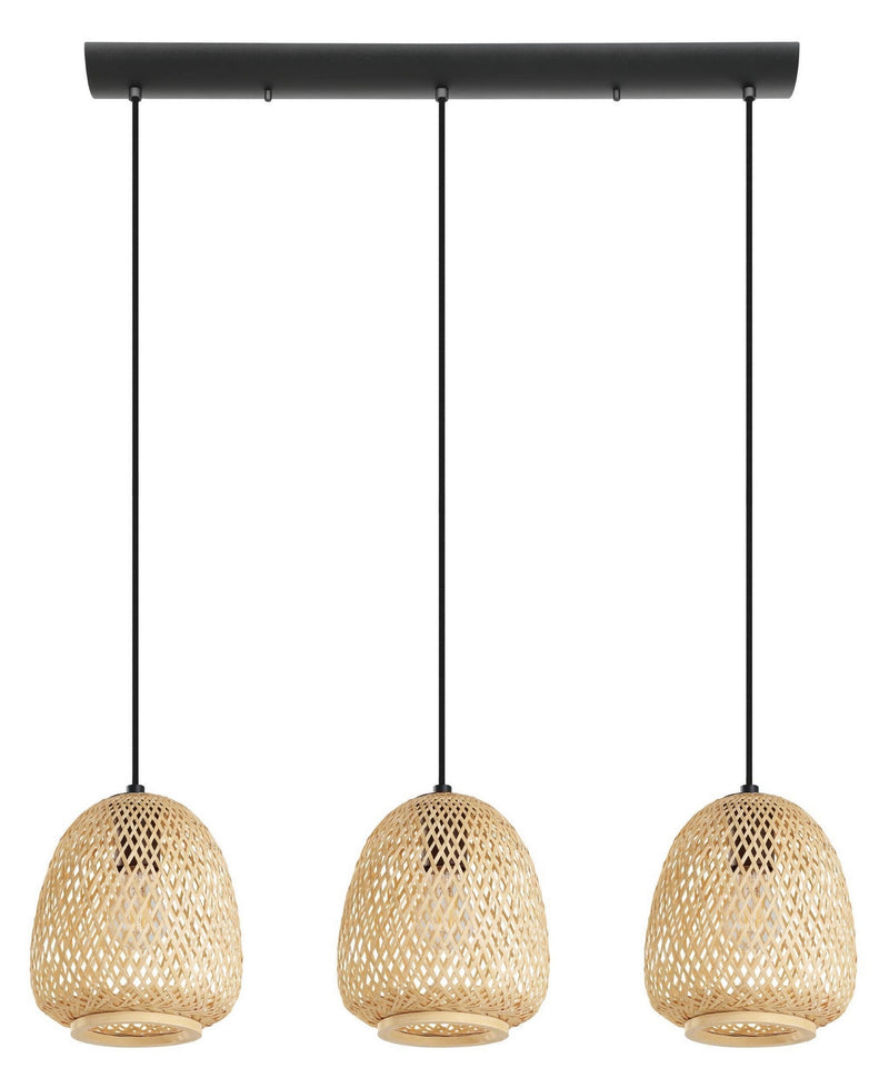 Eglo USA 43262A Three Light Pendant, Black