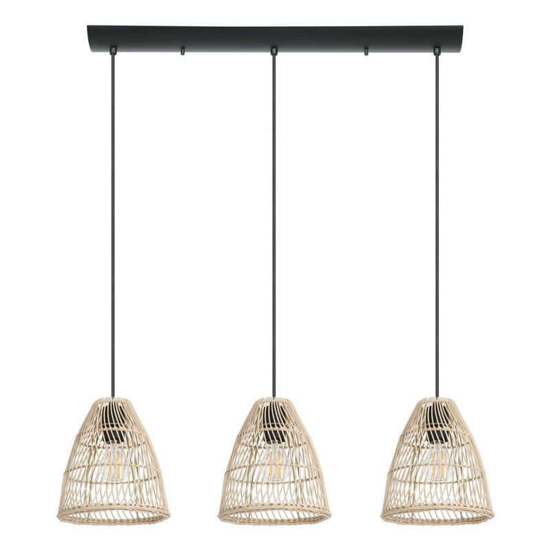 Eglo USA 43867A Three Light Pendant, Black