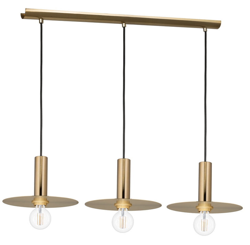Eglo USA 900732A Three Light Linear Pendant, Brushed Gold
