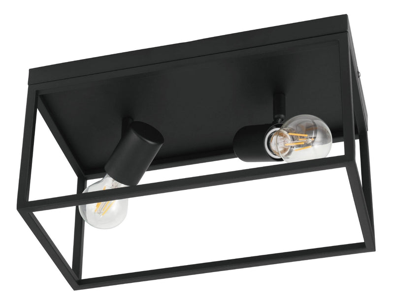 Eglo USA 98332A Two Light Ceiling Mount, Black
