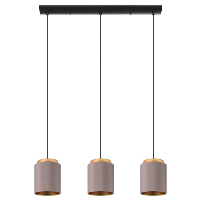 Eglo USA 99446A Three Light Linear Pendant, Black