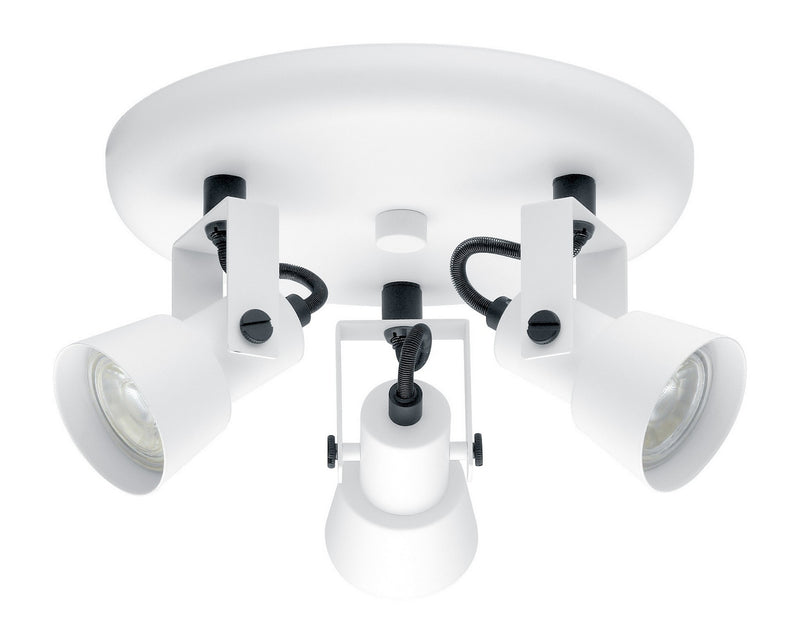 Eglo USA 203221A Three Light Ceiling Track Light, White & Black