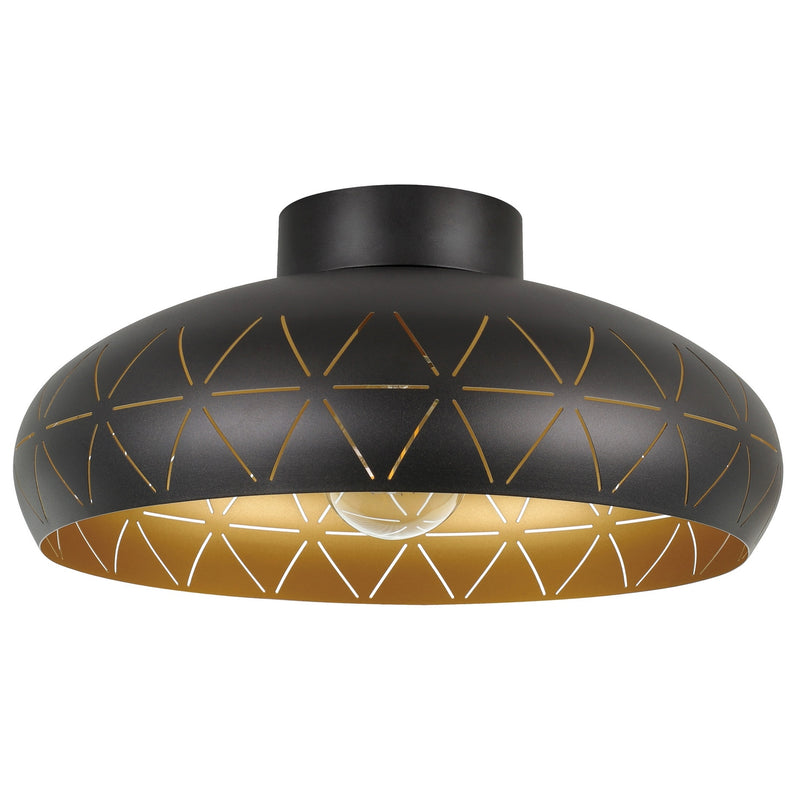 Eglo USA 205145A One Light Ceiling Mount, Black & Gold