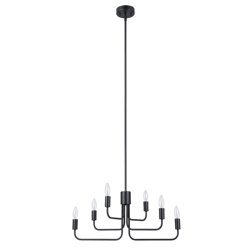 Eglo USA 205807A Six Light Chandelier, Black