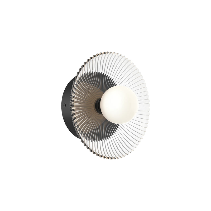 Alora WV417510MBCR-UNV LED Wall/Vanity, Matte Black/Clear Ribbed Glass
