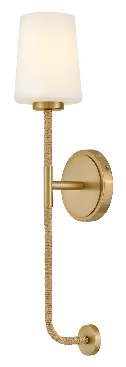 Lark 83450LCB-NAT LED Wall Sconce, Lacquered Brass