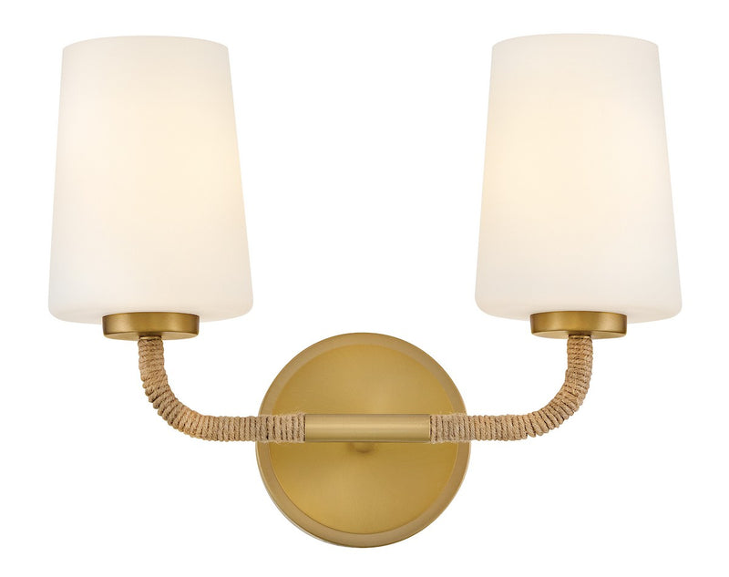 Lark 853452LCB-NAT LED Vanity, Lacquered Brass