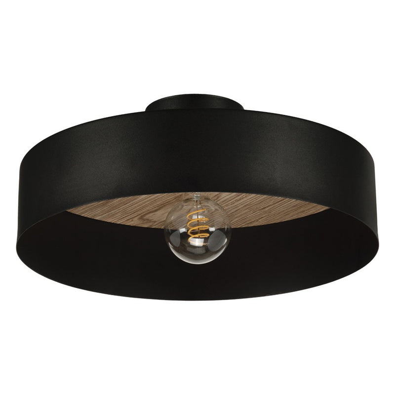 Eglo USA 206247A One Light Semi-Ceiling Mount, Black