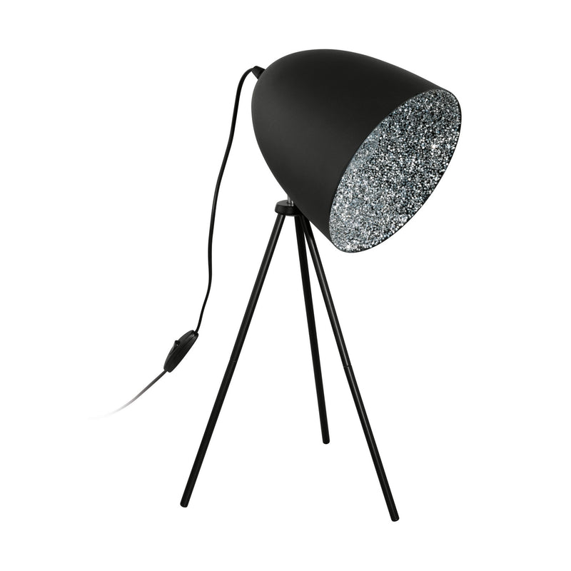 Eglo USA 39498A One Light Table Lamp, Black & Chrome