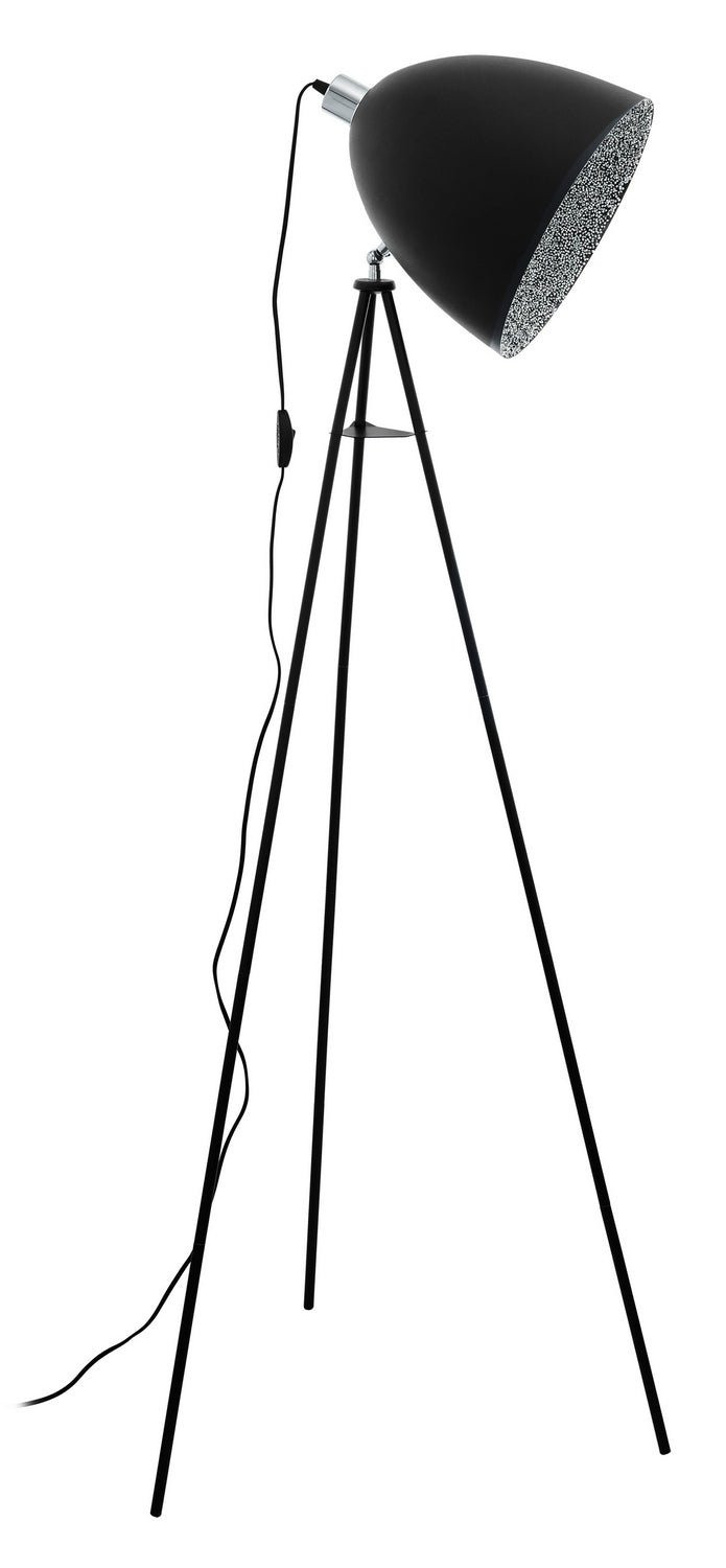 Eglo USA 39499A One Light Floor Lamp, Black & Chrome
