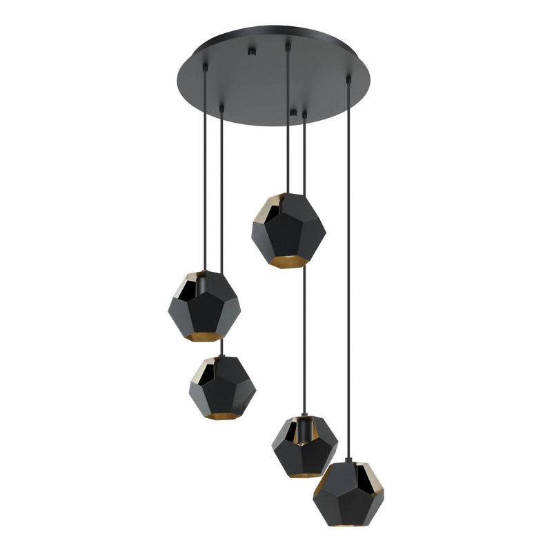Eglo USA 39635A Five Light Pendant, Black