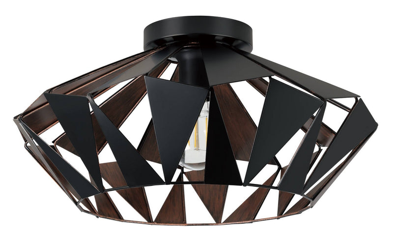 Eglo USA 43399A One Light Ceiling Mount, Black & Copper