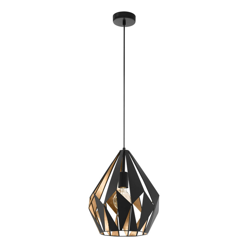 Eglo USA 49931A One Light Pendant, Black