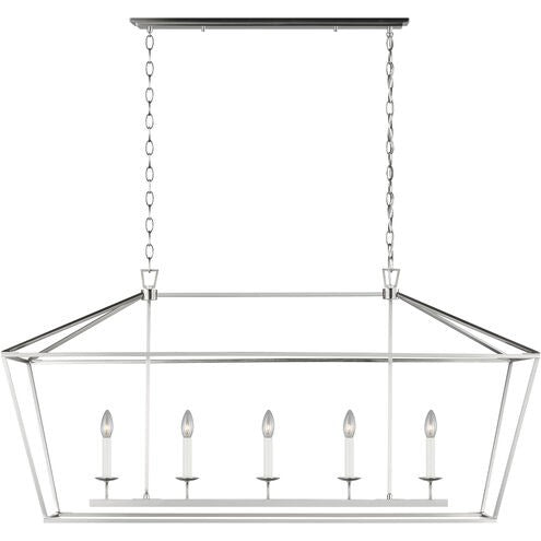 Visual Comfort Studio 6692605-962 Five Light Linear Chandelier, Brushed Nickel
