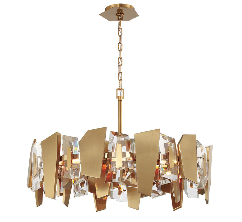 Lib & Co. 12215-037 Eight Light Chandelier, Brushed brass