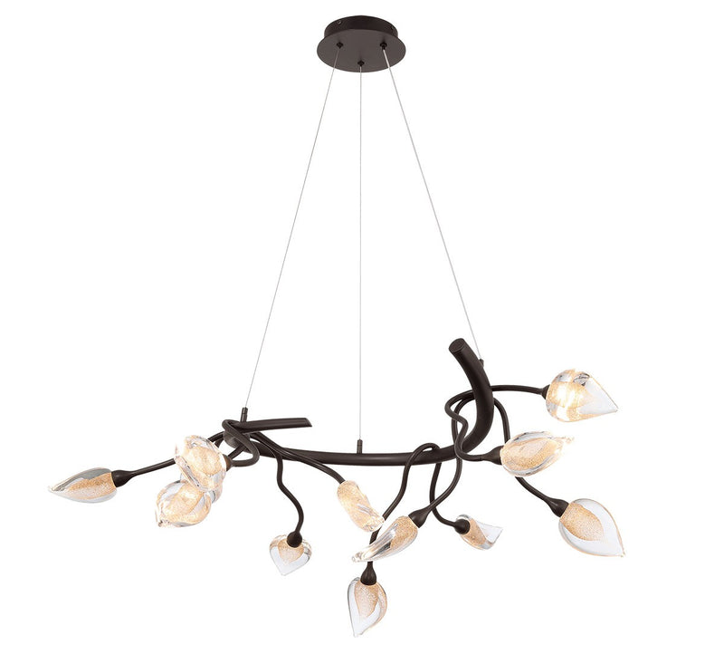 Lib & Co. 12306-043 LED Chandelier, Black with gold accent