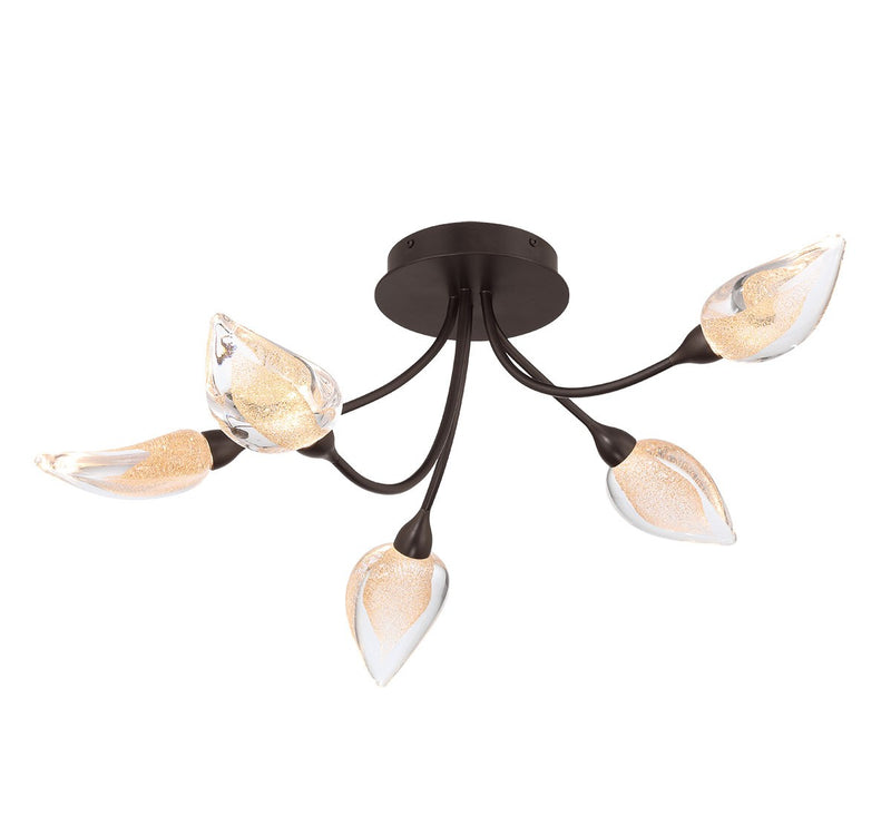 Lib & Co. 12309-043 LED Ceiling Mount, Black with gold accent