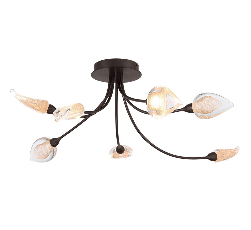 Lib & Co. 12310-043 LED Ceiling Mount, Black with gold accent