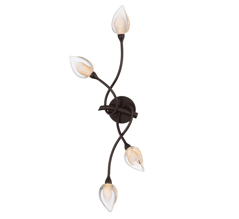 Lib & Co. 12312-043 LED Wall Mount, Black with gold accent