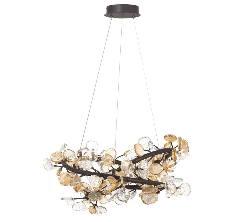 Lib & Co. 12326-043 LED Chandelier, Black with gold accent