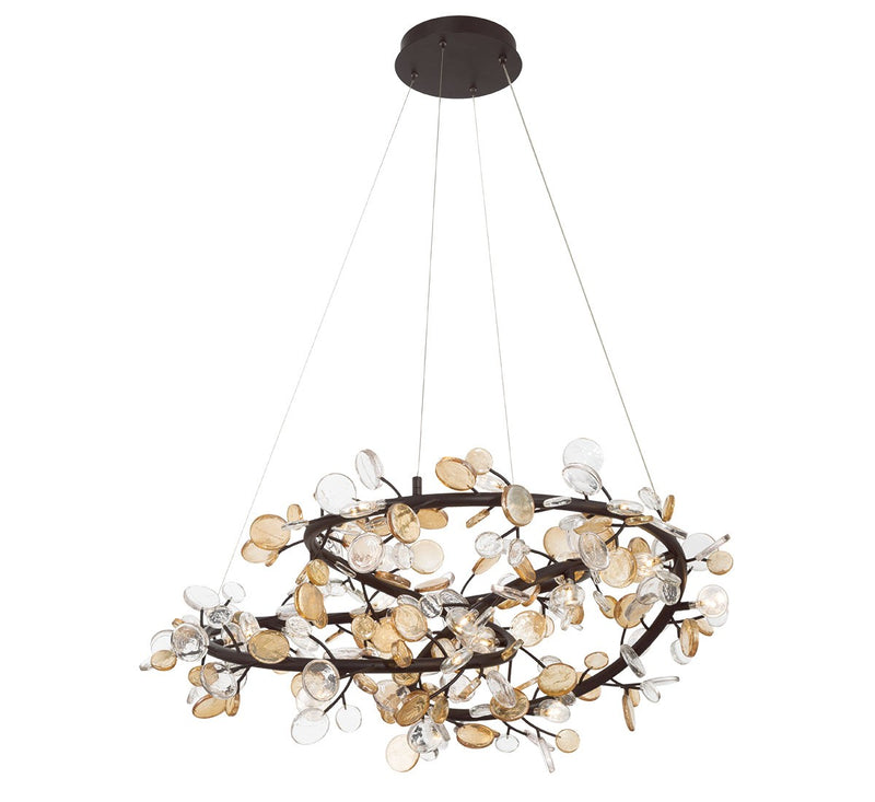 Lib & Co. 12327-043 LED Chandelier, Black with gold accent