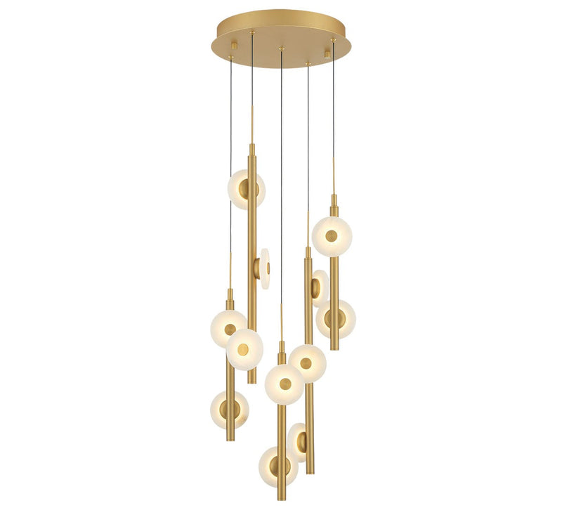 Lib & Co. 12360-030 LED Chandelier, Painted antique brass