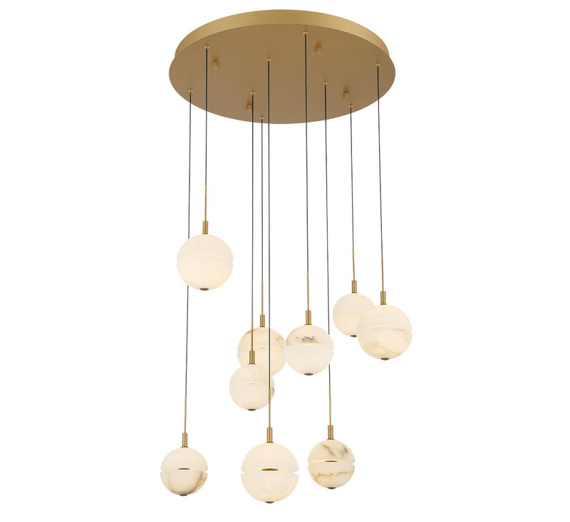 Lib & Co. 12372-030 LED Chandelier, Painted antique brass