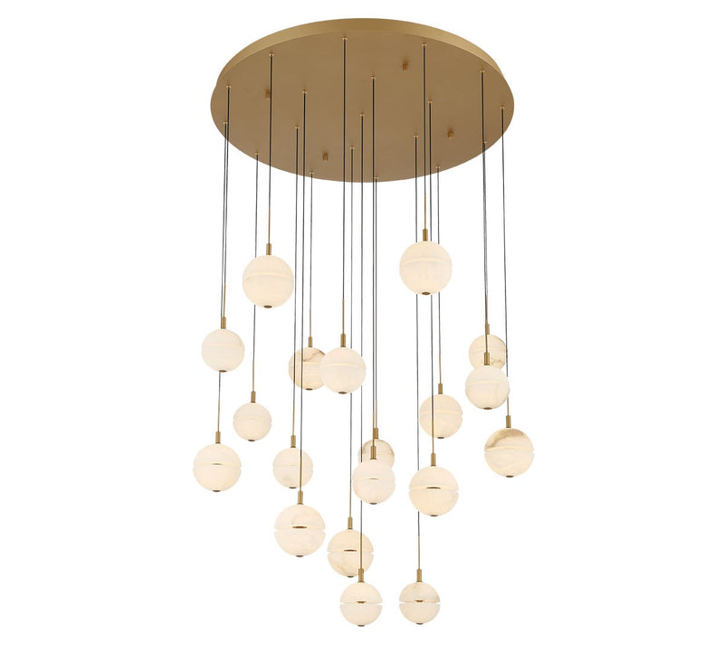 Lib & Co. 12373-030 LED Chandelier, Painted antique brass