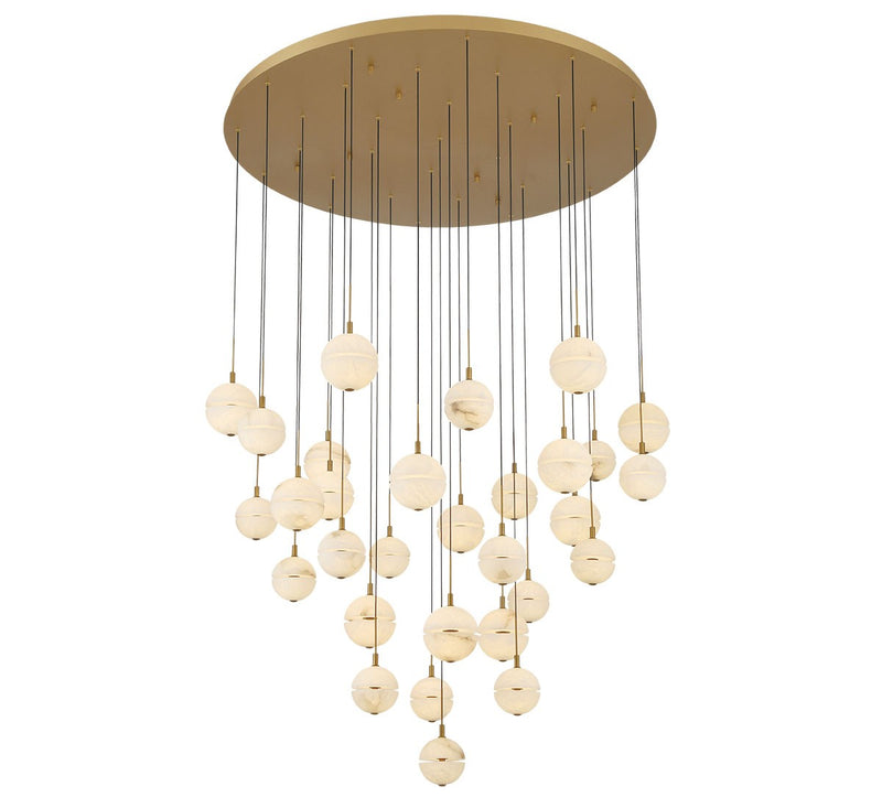 Lib & Co. 12374-030 LED Chandelier, Painted antique brass