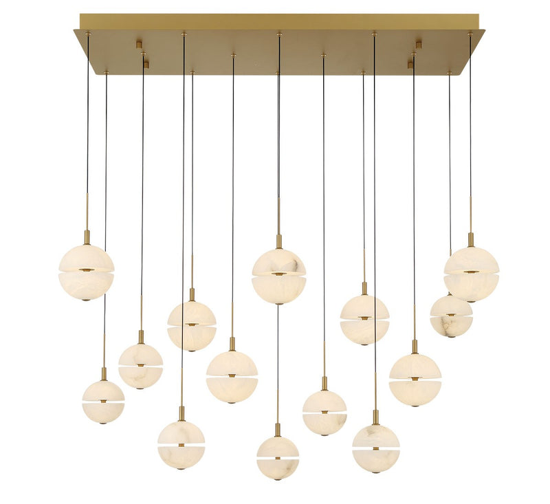 Lib & Co. 12377-030 LED Chandelier, Painted antique brass