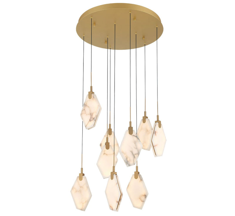 Lib & Co. 12383-030 LED Chandelier, Painted antique brass