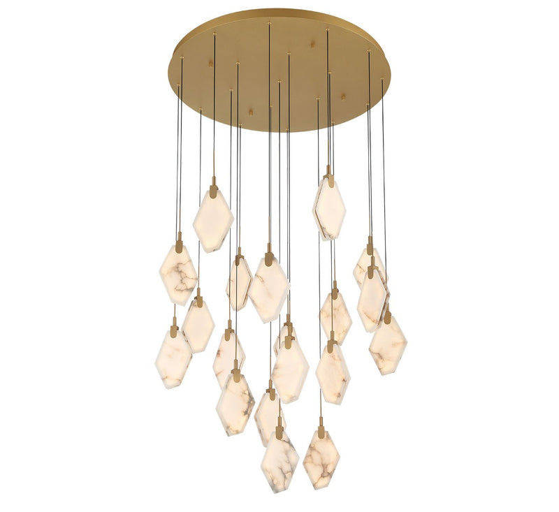 Lib & Co. 12384-030 LED Chandelier, Painted antique brass