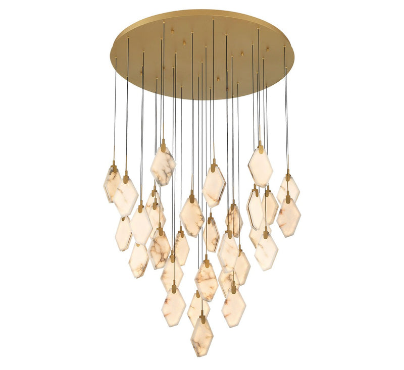 Lib & Co. 12385-030 LED Chandelier, Painted antique brass