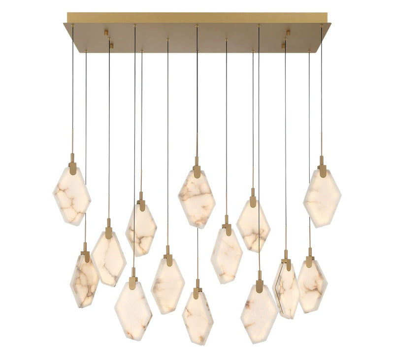 Lib & Co. 12388-030 LED Chandelier, Painted antique brass