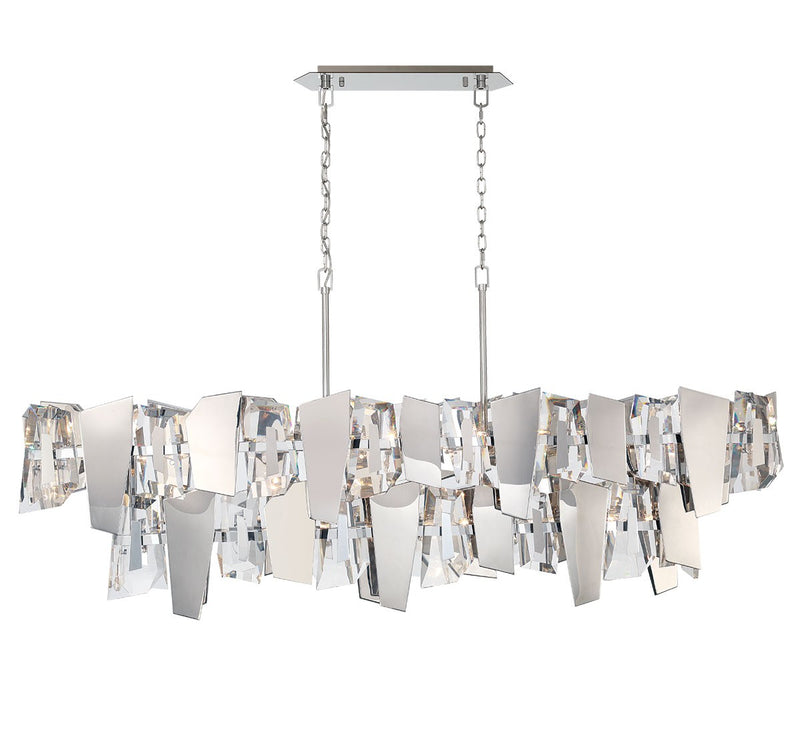 Lib & Co. 12404-01 14 Light Linear Chandelier, Chrome