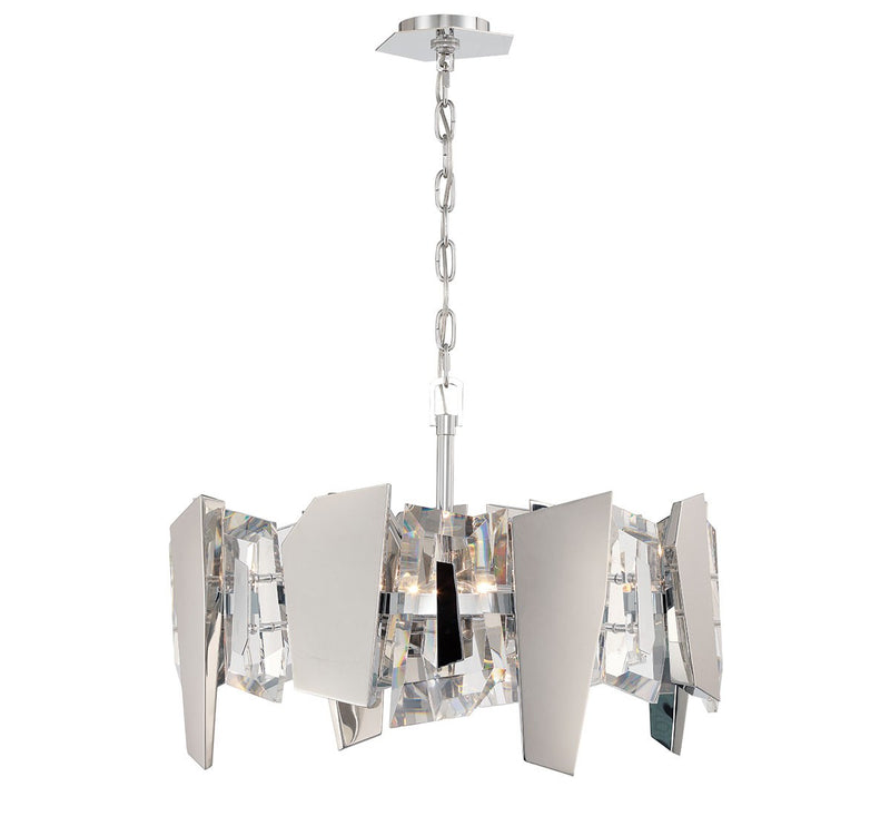 Lib & Co. 12405-01 Four Light Convertible Ceiling Mount/Pendant, Chrome
