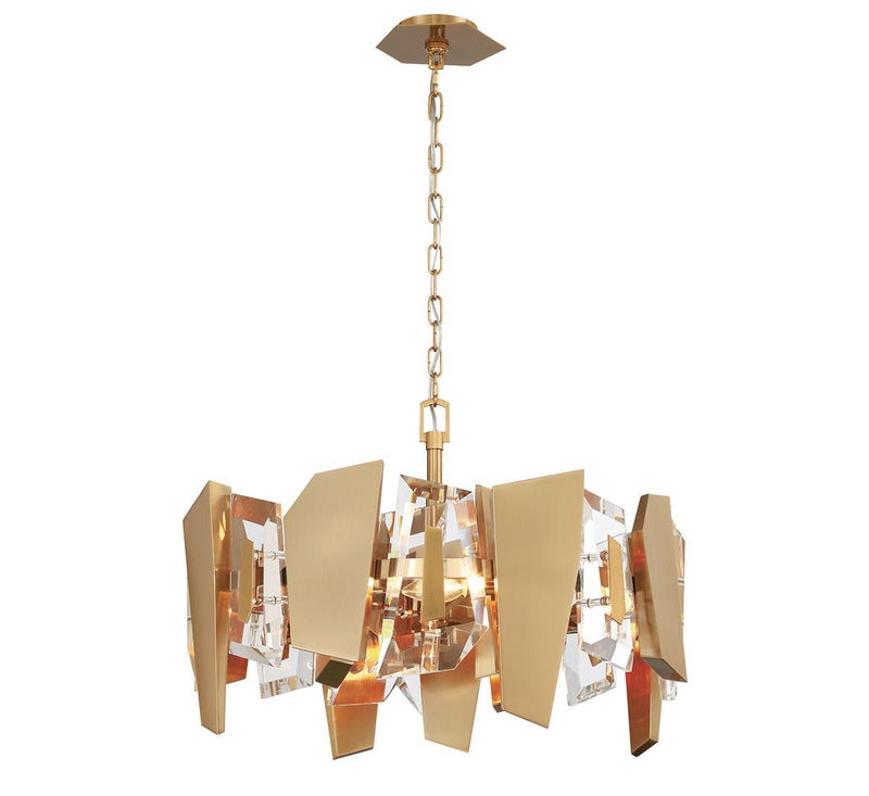 Lib & Co. 12405-037 Four Light Convertible Ceiling Mount/Pendant, Brushed brass