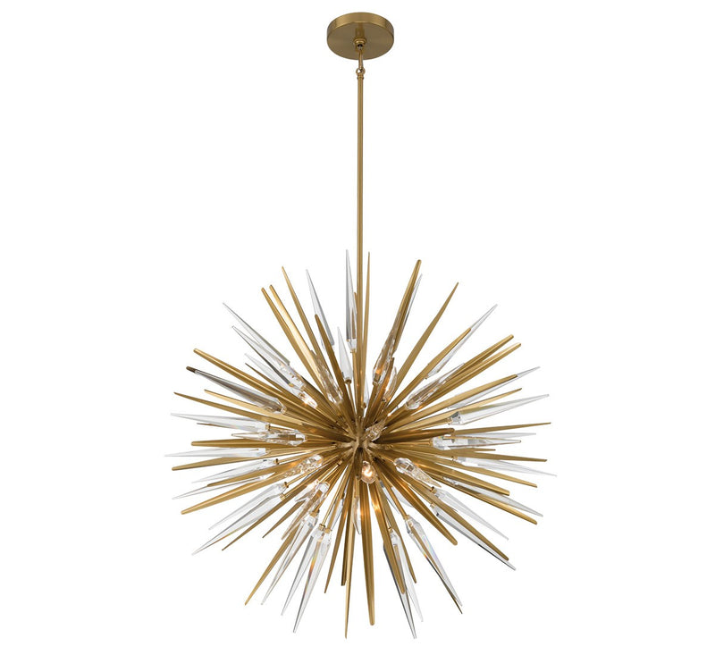 Lib & Co. 12430-05 Seven Light Chandelier, Soft brass