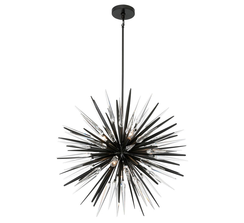 Lib & Co. 12430-06 Seven Light Chandelier, Metallic black