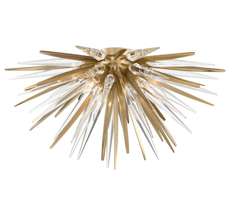 Lib & Co. 12431-05 Three Light Ceiling Mount, Soft brass